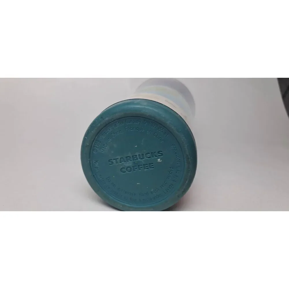 Starbucks 2008 Hawaii Aloha 16 oz Travel Tumbler Ocean Beach Fish Turtle-Used